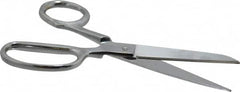 Heritage Cutlery - 2-1/2" LOC, 6" OAL Chrome Plated Standard Shears - Right Hand, Metal Straight Handle, For General Purpose Use - Americas Industrial Supply