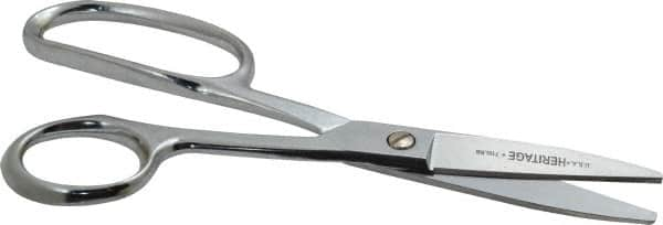 Heritage Cutlery - 3" LOC, 8-1/4" OAL Chrome Plated High Leverage Shears - Right Hand, Metal Straight Handle, For General Purpose Use - Americas Industrial Supply