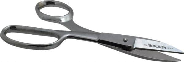 Heritage Cutlery - 2" LOC, 8" OAL Chrome Plated High Leverage Shears - Right Hand, Metal Straight Handle, For General Purpose Use - Americas Industrial Supply