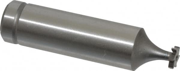 Made in USA - 1/4" Diam x 1/16" Face Width, Cobalt, 6 Teeth, Shank Connection Woodruff Keyseat Cutter - Uncoated, 2-1/16" OAL x 1/2" Shank, Straight Teeth, ANSI 202, Old Standard 201 - Americas Industrial Supply