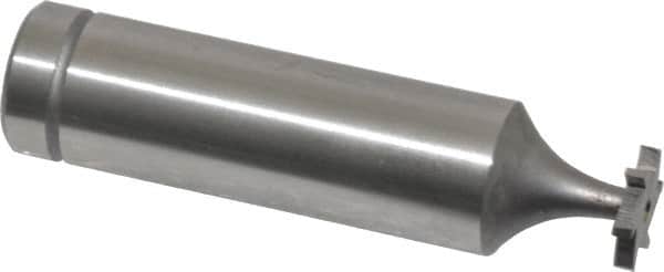 Made in USA - 3/8" Diam x 1/16" Face Width, Cobalt, 6 Teeth, Shank Connection Woodruff Keyseat Cutter - Uncoated, 2-1/16" OAL x 1/2" Shank, Straight Teeth, ANSI 203, Old Standard 211 - Americas Industrial Supply