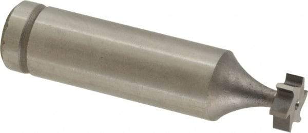 Made in USA - 3/8" Diam x 1/8" Face Width, Cobalt, 6 Teeth, Shank Connection Woodruff Keyseat Cutter - Uncoated, 2-1/8" OAL x 1/2" Shank, Straight Teeth, ANSI 403, Old Standard 213 - Americas Industrial Supply