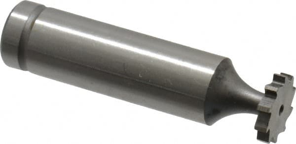 Made in USA - 1/2" Diam x 3/32" Face Width, Cobalt, 10 Teeth, Shank Connection Woodruff Keyseat Cutter - Uncoated, 2-3/32" OAL x 1/2" Shank, Straight Teeth, ANSI 304, Old Standard 2 - Americas Industrial Supply