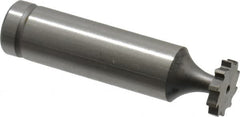 Made in USA - 1/2" Diam x 3/32" Face Width, Cobalt, 10 Teeth, Shank Connection Woodruff Keyseat Cutter - Uncoated, 2-3/32" OAL x 1/2" Shank, Straight Teeth, ANSI 304, Old Standard 2 - Americas Industrial Supply