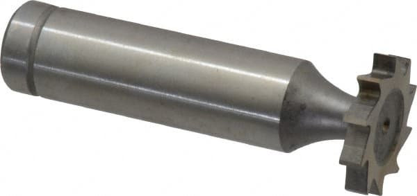 Made in USA - 3/4" Diam x 1/8" Face Width, Cobalt, 10 Teeth, Shank Connection Woodruff Keyseat Cutter - Uncoated, 2-1/8" OAL x 1/2" Shank, Straight Teeth, ANSI 406, Old Standard 7 - Americas Industrial Supply