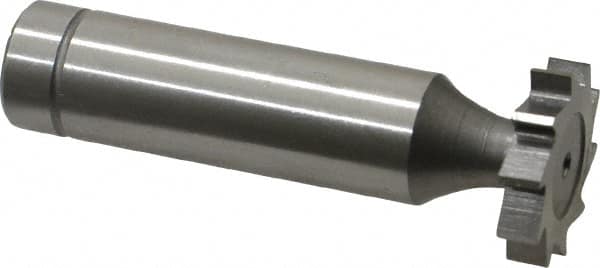 Made in USA - 3/4" Diam x 5/32" Face Width, Cobalt, 10 Teeth, Shank Connection Woodruff Keyseat Cutter - Uncoated, 2-5/32" OAL x 1/2" Shank, Straight Teeth, ANSI 506, Old Standard 8 - Americas Industrial Supply