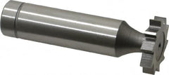 Made in USA - 3/4" Diam x 5/32" Face Width, Cobalt, 10 Teeth, Shank Connection Woodruff Keyseat Cutter - Uncoated, 2-5/32" OAL x 1/2" Shank, Straight Teeth, ANSI 506, Old Standard 8 - Americas Industrial Supply