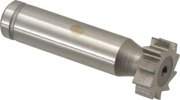 Made in USA - 3/4" Diam x 1/4" Face Width, Cobalt, 10 Teeth, Shank Connection Woodruff Keyseat Cutter - Uncoated, 2-1/4" OAL x 1/2" Shank, Straight Teeth, ANSI 806, Old Standard 91 - Americas Industrial Supply