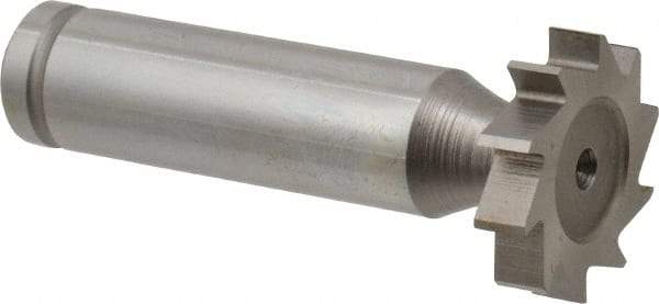 Made in USA - 7/8" Diam x 3/16" Face Width, Cobalt, 10 Teeth, Shank Connection Woodruff Keyseat Cutter - Uncoated, 2-3/16" OAL x 1/2" Shank, Straight Teeth, ANSI 607, Old Standard 11 - Americas Industrial Supply