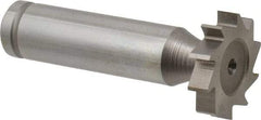 Made in USA - 7/8" Diam x 3/16" Face Width, Cobalt, 10 Teeth, Shank Connection Woodruff Keyseat Cutter - Uncoated, 2-3/16" OAL x 1/2" Shank, Straight Teeth, ANSI 607, Old Standard 11 - Americas Industrial Supply