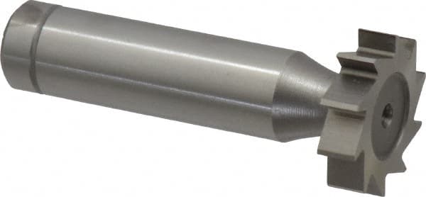 Made in USA - 7/8" Diam x 7/32" Face Width, Cobalt, 10 Teeth, Shank Connection Woodruff Keyseat Cutter - Uncoated, 2-7/32" OAL x 1/2" Shank, Straight Teeth, ANSI 707, Old Standard 12 - Americas Industrial Supply
