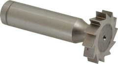 Made in USA - 1" Diam x 7/32" Face Width, Cobalt, 12 Teeth, Shank Connection Woodruff Keyseat Cutter - Uncoated, 2-7/32" OAL x 1/2" Shank, Straight Teeth, ANSI 708, Old Standard 14 - Americas Industrial Supply