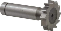 Made in USA - 1-1/8" Diam x 7/32" Face Width, Cobalt, 12 Teeth, Shank Connection Woodruff Keyseat Cutter - Uncoated, 2-7/32" OAL x 1/2" Shank, Straight Teeth, ANSI 709, Old Standard 17 - Americas Industrial Supply