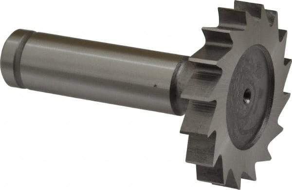 Made in USA - 1-1/2" Diam x 1/4" Face Width, Cobalt, 16 Teeth, Shank Connection Woodruff Keyseat Cutter - Uncoated, 2-1/4" OAL x 1/2" Shank, Straight Teeth, ANSI 812, Old Standard 24 - Americas Industrial Supply