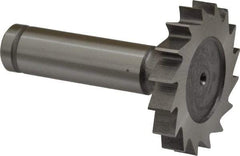 Made in USA - 1-1/2" Diam x 1/4" Face Width, Cobalt, 16 Teeth, Shank Connection Woodruff Keyseat Cutter - Uncoated, 2-1/4" OAL x 1/2" Shank, Straight Teeth, ANSI 812, Old Standard 24 - Americas Industrial Supply