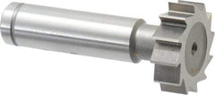 Made in USA - 1" Diam x 5/16" Face Width, Cobalt, 12 Teeth, Shank Connection Woodruff Keyseat Cutter - Uncoated, 2-5/16" OAL x 1/2" Shank, Straight Teeth, ANSI 1008, Old Standard B - Americas Industrial Supply