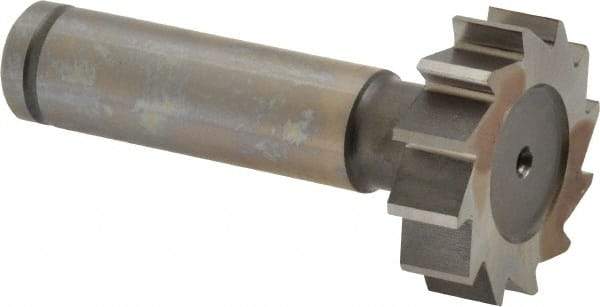 Made in USA - 1-1/8" Diam x 5/16" Face Width, Cobalt, 12 Teeth, Shank Connection Woodruff Keyseat Cutter - Uncoated, 2-5/16" OAL x 1/2" Shank, Straight Teeth, ANSI 1009, Old Standard C - Americas Industrial Supply