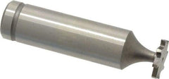 Made in USA - 1/2" Diam x 1/16" Face Width, Cobalt, 8 Teeth, Shank Connection Woodruff Keyseat Cutter - Uncoated, 2-1/16" OAL x 1/2" Shank, Staggered Teeth, ANSI 204, Old Standard 1 - Americas Industrial Supply