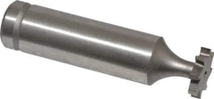 Made in USA - 1/2" Diam x 3/32" Face Width, Cobalt, 8 Teeth, Shank Connection Woodruff Keyseat Cutter - Uncoated, 2-3/32" OAL x 1/2" Shank, Staggered Teeth, ANSI 304, Old Standard 2 - Americas Industrial Supply