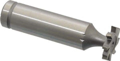 Made in USA - 5/8" Diam x 3/32" Face Width, Cobalt, 8 Teeth, Shank Connection Woodruff Keyseat Cutter - Uncoated, 2-3/32" OAL x 1/2" Shank, Staggered Teeth, ANSI 305, Old Standard 4 - Americas Industrial Supply