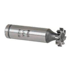 Made in USA - 5/8" Diam x 1/8" Face Width, Cobalt, 8 Teeth, Shank Connection Woodruff Keyseat Cutter - Uncoated, 2-1/8" OAL x 1/2" Shank, Staggered Teeth, ANSI 405, Old Standard 5 - Americas Industrial Supply