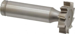 Made in USA - 1" Diam x 7/32" Face Width, Cobalt, 10 Teeth, Shank Connection Woodruff Keyseat Cutter - Uncoated, 2-7/32" OAL x 1/2" Shank, Staggered Teeth, ANSI 708, Old Standard 14 - Americas Industrial Supply