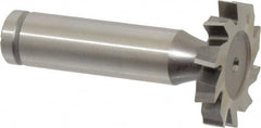 Made in USA - 1-1/8" Diam x 3/16" Face Width, Cobalt, 10 Teeth, Shank Connection Woodruff Keyseat Cutter - Uncoated, 2-3/16" OAL x 1/2" Shank, Staggered Teeth, ANSI 609, Old Standard 16 - Americas Industrial Supply