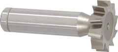 Made in USA - 1" Diam x 1/4" Face Width, Cobalt, 10 Teeth, Shank Connection Woodruff Keyseat Cutter - Uncoated, 2-1/4" OAL x 1/2" Shank, Staggered Teeth, ANSI 808, Old Standard 15 - Americas Industrial Supply