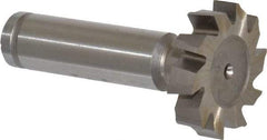 Made in USA - 1-1/8" Diam x 1/4" Face Width, Cobalt, 10 Teeth, Shank Connection Woodruff Keyseat Cutter - Uncoated, 2-1/4" OAL x 1/2" Shank, Staggered Teeth, ANSI 809, Old Standard 18 - Americas Industrial Supply