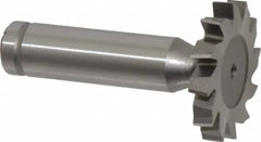 Made in USA - 1-1/4" Diam x 3/16" Face Width, Cobalt, 12 Teeth, Shank Connection Woodruff Keyseat Cutter - Uncoated, 2-3/16" OAL x 1/2" Shank, Staggered Teeth, ANSI 610, Old Standard 19 - Americas Industrial Supply