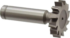 Made in USA - 1-1/4" Diam x 1/4" Face Width, Cobalt, 12 Teeth, Shank Connection Woodruff Keyseat Cutter - Uncoated, 2-1/4" OAL x 1/2" Shank, Staggered Teeth, ANSI 810, Old Standard 21 - Americas Industrial Supply