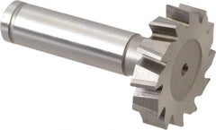 Made in USA - 1-3/8" Diam x 5/16" Face Width, Cobalt, 12 Teeth, Shank Connection Woodruff Keyseat Cutter - Uncoated, 2-5/16" OAL x 1/2" Shank, Staggered Teeth, ANSI 1011, Old Standard 23 - Americas Industrial Supply