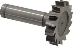 Made in USA - 1-1/2" Diam x 5/16" Face Width, Cobalt, 14 Teeth, Shank Connection Woodruff Keyseat Cutter - Uncoated, 2-5/16" OAL x 1/2" Shank, Staggered Teeth, ANSI 1012, Old Standard 25 - Americas Industrial Supply