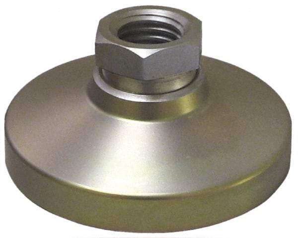 Gibraltar - 650 Lb Capacity, 3/4-10 Thread, 2-1/8" OAL, Zinc Stud, Tapped Socket Mount Leveling Pad - 3" Base Diam, Zinc Pad, 1-1/16" Hex - Americas Industrial Supply