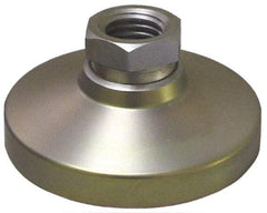 Gibraltar - 1000 Lb Capacity, 1/4-20 Thread, 45/64" OAL, Stainless Steel Stud, Tapped Pivotal Socket Mount Leveling Mount - 1" Base Diam, Stainless Steel Pad, 1/2" Hex - Americas Industrial Supply