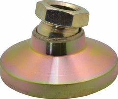 Gibraltar - 5000 Lb Capacity, 1/2-13 Thread, 1-1/8" OAL, Zinc Stud, Tapped Pivotal Socket Mount Leveling Mount - 1-7/8" Base Diam, Zinc Pad, 3/4" Hex - Americas Industrial Supply