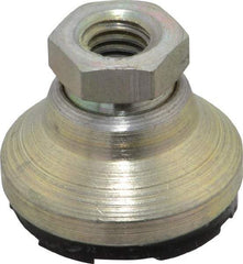 Gibraltar - 2800 Lb Capacity, 3/8-16 Thread, 7/8" OAL, Zinc Stud, Tapped Pivotal Socket Mount Leveling Mount - 1-1/4" Base Diam, Steel Pad, 5/8" Hex - Americas Industrial Supply