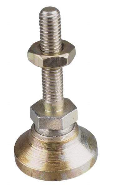 Gibraltar - M16 Bolt Thread, Studded Pivotal Stud Mount Leveling Pad & Mount - 544 Max Lb Capacity, 63.5mm Base Diam, 51mm Thread Length - Americas Industrial Supply