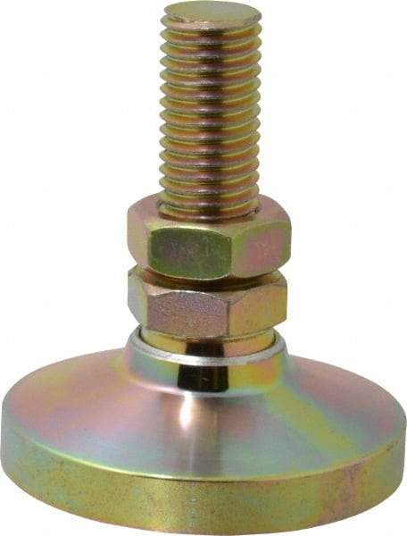 Gibraltar - 3/4-10 Bolt Thread, Studded Pivotal Stud Mount Leveling Pad & Mount - 7,400 Max Lb Capacity, 3" Base Diam - Americas Industrial Supply