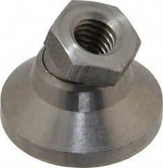 Gibraltar - 3750 Lb Capacity, 3/8-16 Thread, 7/8" OAL, Stainless Steel Stud, Tapped Pivotal Socket Mount Leveling Mount - 1-1/4" Base Diam, Stainless Steel Pad, 5/8" Hex - Americas Industrial Supply