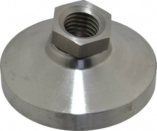 Gibraltar - 7400 Lb Capacity, 3/4-10 Thread, 1-1/2" OAL, Stainless Steel Stud, Tapped Pivotal Socket Mount Leveling Mount - 3" Base Diam, Stainless Steel Pad, 1-1/16" Hex - Americas Industrial Supply