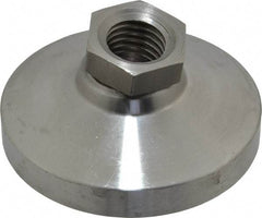 Gibraltar - 7400 Lb Capacity, 3/4-10 Thread, 1-1/2" OAL, Stainless Steel Stud, Tapped Pivotal Socket Mount Leveling Mount - 3" Base Diam, Stainless Steel Pad, 1-1/16" Hex - Americas Industrial Supply