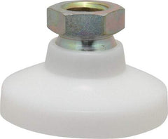 Gibraltar - 700 Lb Capacity, 1/2-13 Thread, 1-1/8" OAL, Steel Stud, Tapped Pivotal Socket Mount Leveling Mount - 1-7/8" Base Diam, Steel Pad, 3/4" Hex - Americas Industrial Supply
