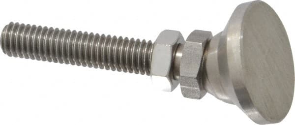 Gibraltar - 3/8-16 Bolt Thread, Studded Pivotal Stud Mount Leveling Pad & Mount - 3,750 Max Lb Capacity, 1-1/4" Base Diam - Americas Industrial Supply