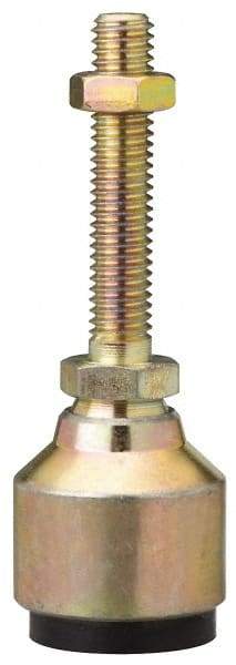 Gibraltar - 590 Lb Capacity, 1-8 Thread, 6" OAL, Zinc Stud, Studded Socket Mount Leveling Mount - 3-1/2" Stud Length, 4" Base Diam, Zinc Pad, 1-3/8" Hex - Americas Industrial Supply