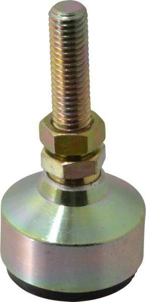 Gibraltar - 120 Lb Capacity, 1/2-13 Thread, 3-3/4" OAL, Zinc Stud, Studded Socket Mount Leveling Mount - 2" Stud Length, 1-7/8" Base Diam, Zinc Pad, 3/4" Hex - Americas Industrial Supply