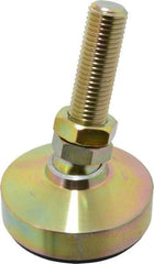 Gibraltar - 1180 Lb Capacity, 1-8 Thread, 6" OAL, Zinc Stud, Studded Socket Mount Leveling Mount - 3-1/2" Stud Length, 4" Base Diam, Zinc Pad, 1-3/8" Hex - Americas Industrial Supply