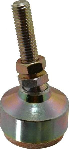 Gibraltar - 2400 Lb Capacity, 1/2-13 Thread, 3-3/4" OAL, Zinc Stud, Studded Socket Mount Leveling Mount - 2" Stud Length, 1-7/8" Base Diam, Zinc Pad, 3/4" Hex - Americas Industrial Supply