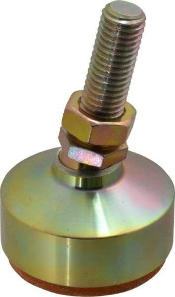 Gibraltar - 4400 Lb Capacity, 5/8-11 Thread, 3-7/8" OAL, Zinc Stud, Studded Socket Mount Leveling Mount - 2" Stud Length, 2-1/2" Base Diam, Zinc Pad, 7/8" Hex - Americas Industrial Supply