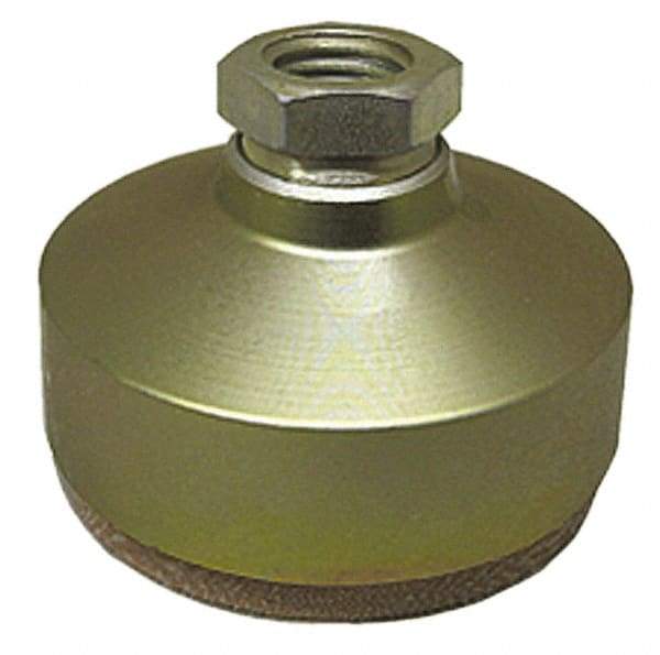 Gibraltar - 325 Lb Capacity, 3/4-10 Thread, 2-1/8" OAL, Zinc Stud, Tapped Socket Mount Leveling Pad - 3" Base Diam, Zinc Pad, 1-1/16" Hex - Americas Industrial Supply